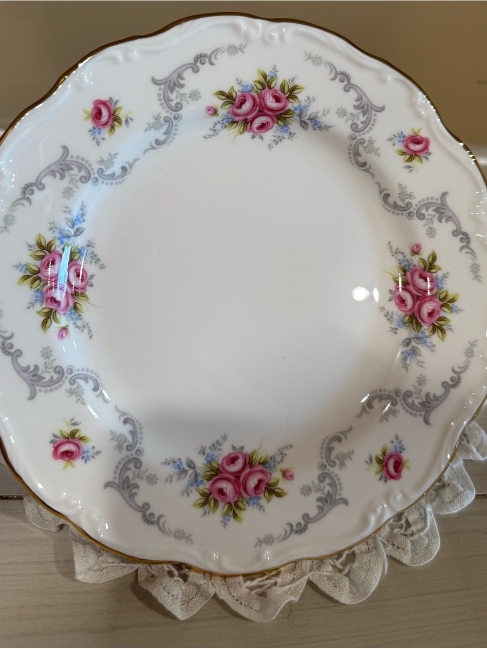 Classic Royal Albert Tranquility Bone China Salad Plates- Set of Four
